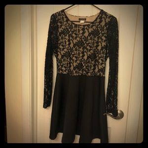 Long sleeve lace mini dress